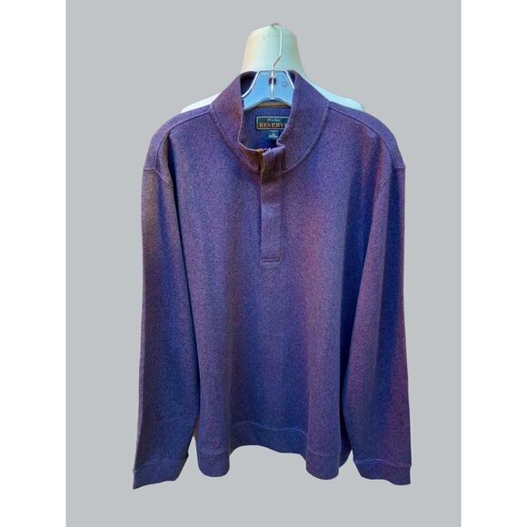 JOS.A.BANK RESERVE COLLECTION TRADITIONAL FIT PULLOVER MOCK NAVY SWEATER SIZE XL - Picture 1 of 6